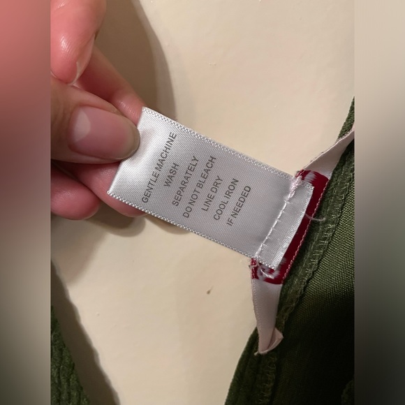 EUC Frille Rose Green Corduroy A-Line Dress - Picture 4 of 5